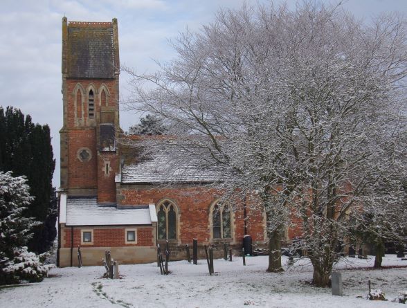 November 29th 2021.  Church in snow